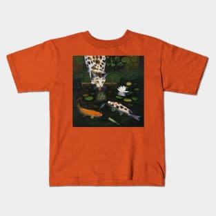 Calico Cat and Koi Fish Kids T-Shirt